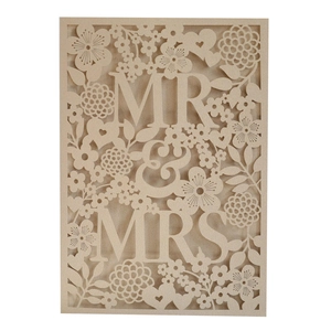 Laser Cut Wedding Invitation Cards Hollow Out Floral Mr And Mrs Design Pearlescent Paper Greeting Card For Marriage Party