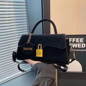 Sac à Épaule en Cuir PU Vintage pour Femmes Petit Sac Carré Rétro Avec Serrure Dorée Et Étiquette Fashion Sac à Main Élégant