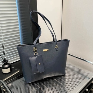 Borsa Tote da Donna in PU con Motivo Lychee Grande Capacità Con Mini Pochette Borsa a Tracolla Pendolare alla Moda Tinta Unita
