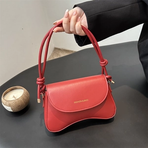 Women PU Leather Underarm Bag Fashion Letter Print Shoulder Bag Flap Crossbody Purse Urban Simple Chic Handbag Casual Daily Commute