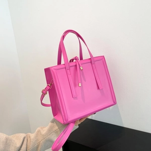 Women PU Leather Crossbody Bag Square Shoulder Handbag With Dual Handles And Drawstring Detail For Everyday Fashion