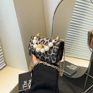 Petit Sac Bandoulière Mini Motif Crocodile Pour Femmes Avec Poignée en Künstliche Perle Artificielle Chaîne en Métal Doré Élégant Mode