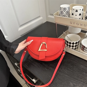 Borsa a Sella in Pelle PU Vintage da Donna Borsa a Spalla Sottobraccio a Mezzaluna Con Fibbia Dorata Borsa a Tracolla Casual