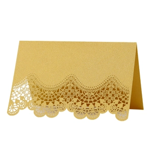 Elegant Laser Cut Hollow Lace Place Cards Pearlescent Paper Table Name Cards For Wedding Banquet Party Event Decoration
