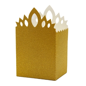 Golden glitter crown candy gift box for wedding party favors and celebrations