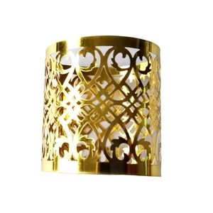 Creative silver hollow geometric napkin ring for elegant wedding and dining table decor