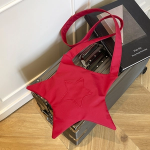 Borsa a Tracolla a Forma di Stella in Poliestere con Dettaglio Cuciture Casual Versatile Moda da Strada Satchel per Donna