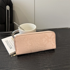 Women Fashion Snake Skin Pattern Long Wallet PU Leather Large Capacity Zipper Handbag Card Holder Purse Organizer Clutch