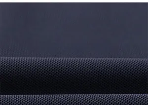 Close-up of navy blue breathable honeycomb mesh fabric on children's jersey set