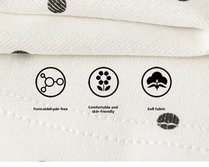 Gros plan sur un tissu doux à pois avec tissage sergé et texture respectueuse de la peau