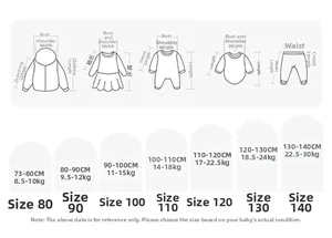 Detailed size chart for children summer sleeveless top with measurements and height guide