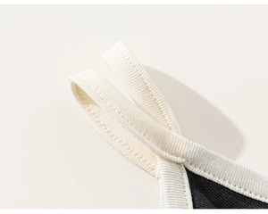 Close-up of ribbed fabric texture and dual shoulder strap detail on black dress