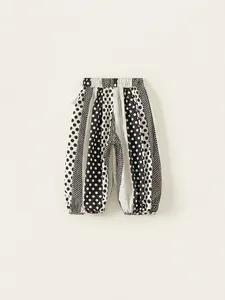 Polka dot patchwork summer harem pants for girls with elastic waist and soft fabric