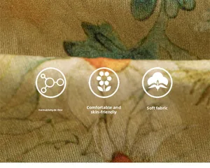 Gros plan sur le détail du tissu à fleurs à la texture douce et respectueuse de la peau