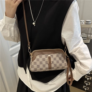 Classic monogram crossbody bag with adjustable strap and top handle for women