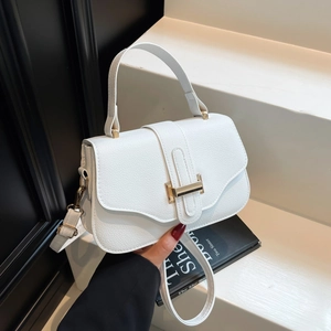 Borsa da Donna Vintage in Pelle PU Martellata Piccola Squadrata Con Serratura Dorata a Mano Tracolla Moda Quotidiana