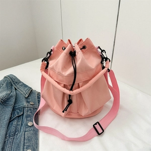 Sac Seau à Cordon en Tissu Oxford pour Femmes Grande Capacité Sac à Bandoulière Décontracté Polyvalent pour le Quotidien