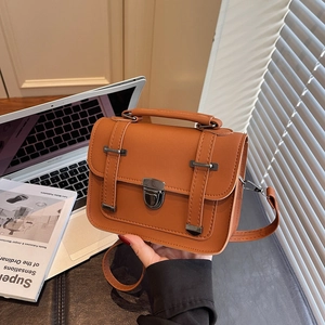 Sac Bandoulière Vintage en Cuir PU pour Femmes Mode Poignée Supérieure Sacoche Messenger Rétro Sac à Épaule Carré à Main