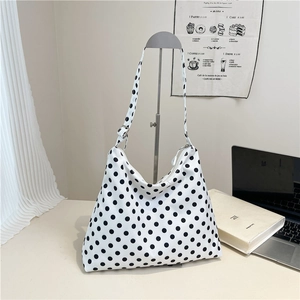 Mode Grande Capacité Sac à Épaule à Pois Pour Femmes Léger Sac Bandoulière En Nylon Sac Fourre-tout Quotidien Sacoche
