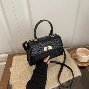 Fashion PU Leather Crocodile Embossed Crossbody Bag For Women Small Square Top Handle Bag With Adjustable Shoulder Strap