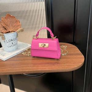 Mini Alligator Embossed PU Leather Handbag For Women Vintage Small Square Crossbody Bag With Gold Chain Strap Retro Shoulder Bag