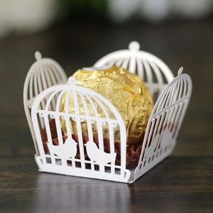 Lasergeschnittene Hohl Vogelkäfig Schokoladen Dekoration Hüllen Perlmuttpapier Vogel Silhouette Hochzeit Party Bankett Favor Dekor