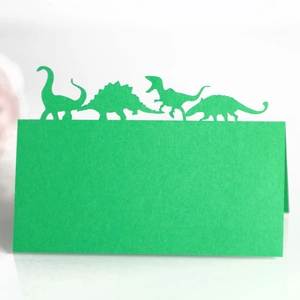 Marque-places dinosaures découpés au laser pour table de fête d'anniversaire enfant