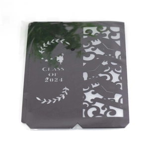 Detail of 2024 graduation laser cut black paper lampshade with Class of 2024 logo