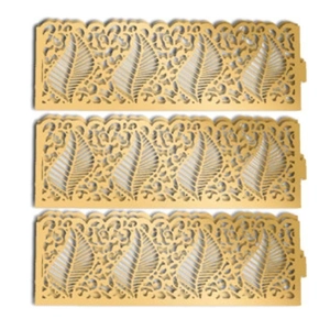 Golden laser cut napkin rings with hollow vine leaf patterns for dining table decoration