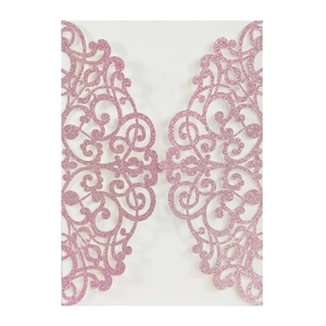 Elegante Copertura per Inviti Taglio Laser Carta Perlata Glitterata per Matrimonio Fidanzamento Decorazione Festa Biglietto Auguri