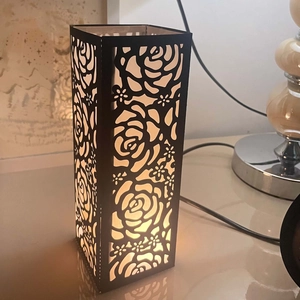 Hollow Out Rose Pattern Paper Lampshade Candle Holder Sleeve Black Laser Cut Decorative Cover For Valentine Wedding Party