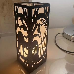 Halloween Pumpkin Castle Laser Hollow Black Paper Lampshade Candle Holder DIY Decorative Gothic Party Ornaments