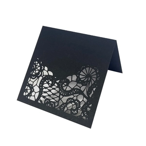 Floral Laser Cut Hollow Place Cards Pearlescent Paper Folding Table Name Cards For Wedding Banquet Party Decoration Stationery