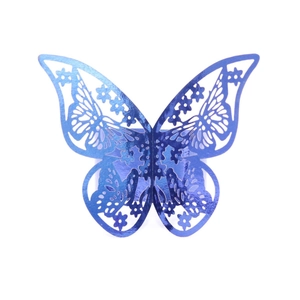 Laser Cut Butterfly Napkin Rings Hollow Out Mirror Reflective Paper Napkin Holders For Wedding Banquet Party Table Decorations