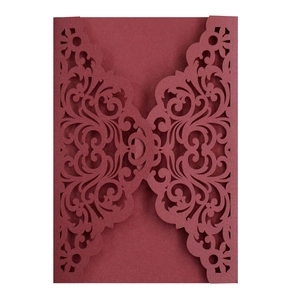 European Style Laser Cut Hollow Floral Invitation Cover Shell Pearlescent Paper For Wedding Party Celebration Decor