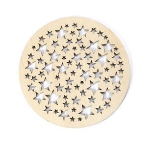 Laser cut wooden coaster with moon and star patterns for heat insulation and DIY decor