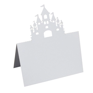 Laser Cut Castle Hollow Place Cards Shimmer Artificial Pearl Paper Tent Fold Seat Cards For Wedding Banquet Birthday Party Decoration