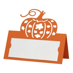 Marque-places Citrouille Creuse Découpe Laser Papier Perlé Cartes de Nom de Table pour Halloween Action de Grâce Mariage Fête