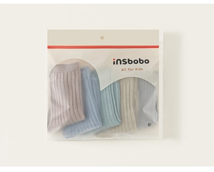 Detailed view of 5-pack ribbed mesh kids socks in pastel colors with zippered packaging