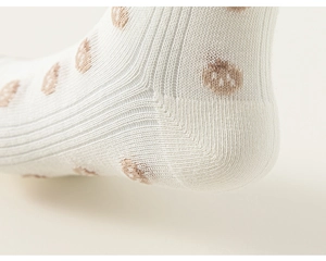 Vue détaillée de chaussettes en coton avec talon renforcé et motifs d'ours tricotés