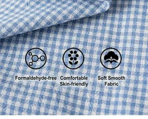 Detaillierte blau-weiße Karostofftextur, weich, hautfreundlich und ohne Formaldehyd