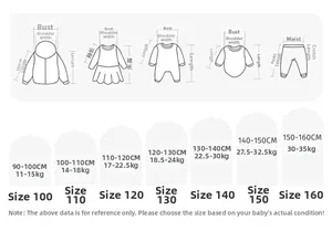 Guide des tailles détaillé pour t-shirts enfants indiquant taille et poids requis