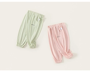 Détails du pantalon anti-moustique léger pour enfants en rose pastel et vert doux