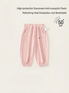 Pantalon de protection solaire rose pour enfants, anti-moustique, UPF 50+ léger