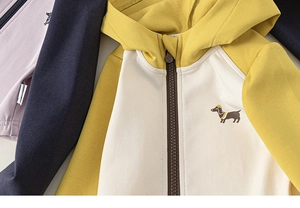 Détails des sweats à capuche pour filles en jaune, bleu marine et rose avec broderie