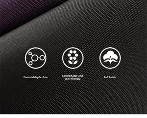 Macro shot of safe non-toxic black cargo pants fabric with a soft skin-friendly texture