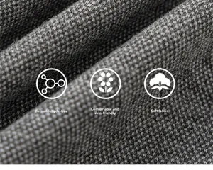 Détail du tissu en maille gris doux pour vêtements de fille, respectueux de la peau et sain