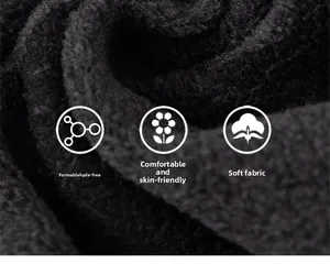 Close-up of thick black coral fleece fabric showing soft texture and skin-friendly fibers