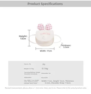 Spécifications de taille pour un mini sac bandoulière avec dimensions et matériel PU