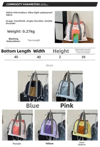 Detailed size guide and technical specifications for the ultralight waterproof backpack